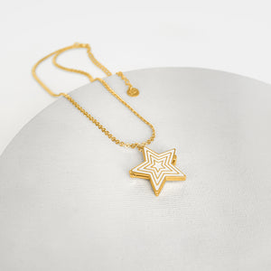 Deco Star Locket (Ivory) - Gold